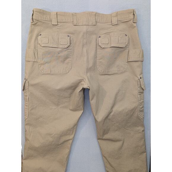 Duluth Trading Co Flex Fire Hose Cargo Pants Men's 40x30 Relaxed Fit Tan Work - Picture 10 of 14